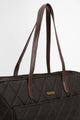Barbour Bag Quilted Tote bag in dark Brown Olive  LBA0395OL75 straps