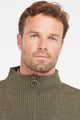 Barbour jumper Nelson essential half zip in Seaweed MKN0863GN73 collar