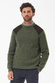 Barbour Jumper the Raisthorpe Crew neck in speckled Olive MKN1483OL51 length