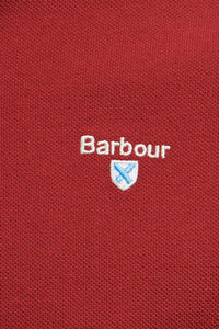 Barbour Polo Shirt Tartan Pique in red wine MML0012RE65 logo