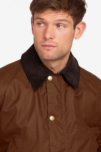 Barbour Ashby Wax Jacket in new Bark colour MWX0339BR31 collar
