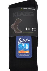 KLAZIG socks Black/Grey long knee length work socks 36800
