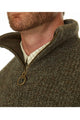 Barbour Sweater-New Tyne-Half Zip-Chunky Knit-Derby Tweed-MKN0790KH71 collar