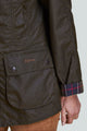 BARBOUR CLASSIC BEADNELL - LADIES WAX JACKET - OLIVE GREEN - LWX0668OL71 - Cuff Detail