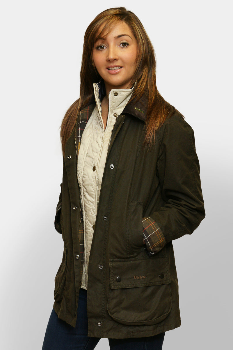 Barbour Classic Beadnell -Ladies Wax Jacket -Olive Green
