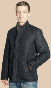 Barbour Powell mens navy polarquilt jacket side