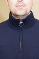 Barbour Gamlan-Half Zip-Waterproof Sweater- NAVY-MKN1213NY91 collar