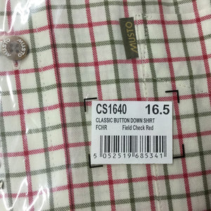 Musto Shirt-Classic Button Down Collar-Field Check Red-CS1640 check