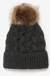 Barbour Beanie Penshaw cable knit in Charcoal - LHA0386GY911