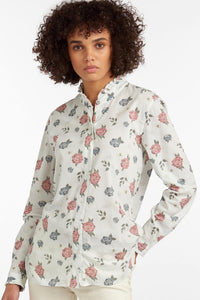 Barbour Ladies Shirt-Bowland-Off White-Floral Pattern-LSH1410WH12