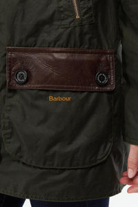 Barbour Buscot new ladies wax jacket in Archive Olive LWX1235OL51 pocket