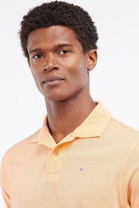 Barbour Polo Sports shirt in Coral Sands light orange-MML0358CO12 collar
