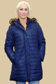 Barbour Rossendale Ladies Quilted Parka coat in Navy LQU0754NY71