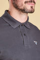 Barbour Polo Shirt-Mens-Tartan Pique-Navy/Dress -MML0012NY51 collar