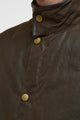 Barbour Prestbury Mens wax jacket in Olive MWX0726OL71 closed