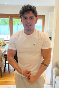 Barbour white sports tee Essential Tee shirt round neck MTS0331WH11