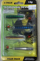 Tasmanian Devils spinners 4 pack assorted 13g weight Irish Devils 18TB