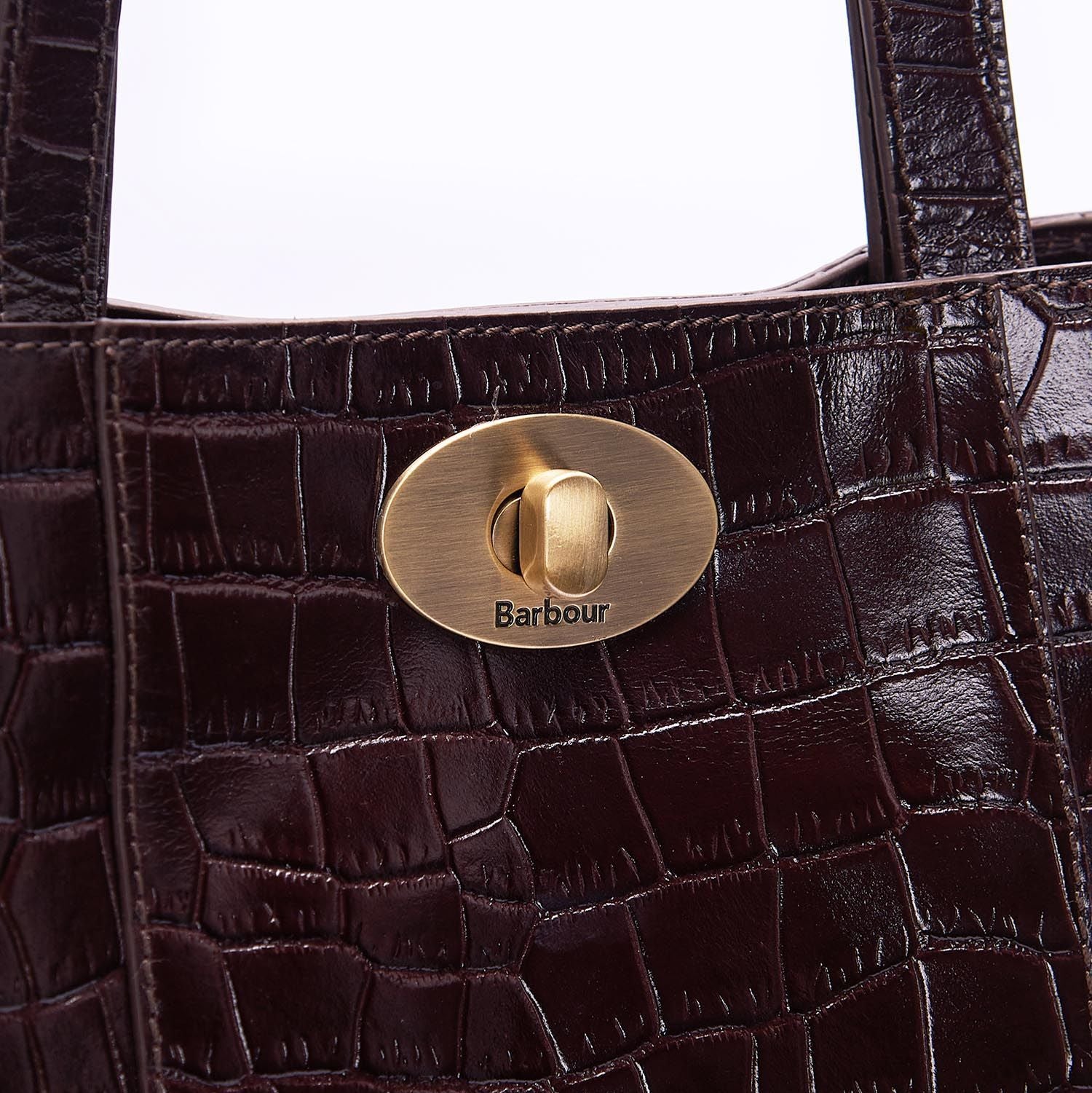 Barbour leather tote bag on sale