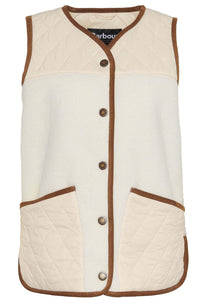 Barbour Gilet Brambles Fleece in Cream Winter pearl LFL0074CR11 classic