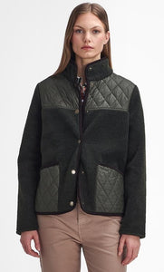 Barbour Brambles Fleece in Olive Sage Green LFL0075SG71 closed