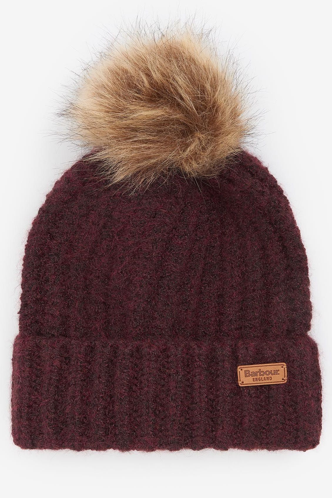 Barbour Beanie and Tartan Scarf Saltburn Gift Set in Maroon