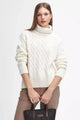 Barbour Jumper Clarence Cable Knitted Jumper in Aran LKN1563WH51 front