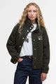 Barbour Mabel fleece sherpa in Olive LOL0646OL71 open