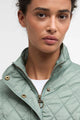 Barbour Cavalry Flyweight Quilted jacket in Blue Sage  LQU0228BL21 collar