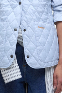 Barbour Annandale Ladies quilted jacket in Breeze Blue LQU0475BL18 pocket