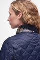 Barbour Deveron Quilted Jacket in Navy pale pink LQU1012NY71 collar