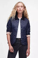 Barbour Deveron Quilted Jacket in Navy pale pink LQU1012NY71 square