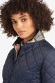Barbour Deveron Quilted Jacket in Navy pale pink LQU1012NY71 top
