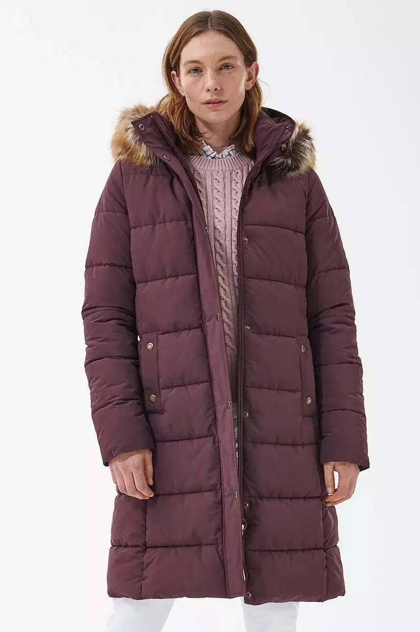 Barbour coat fur hood sales