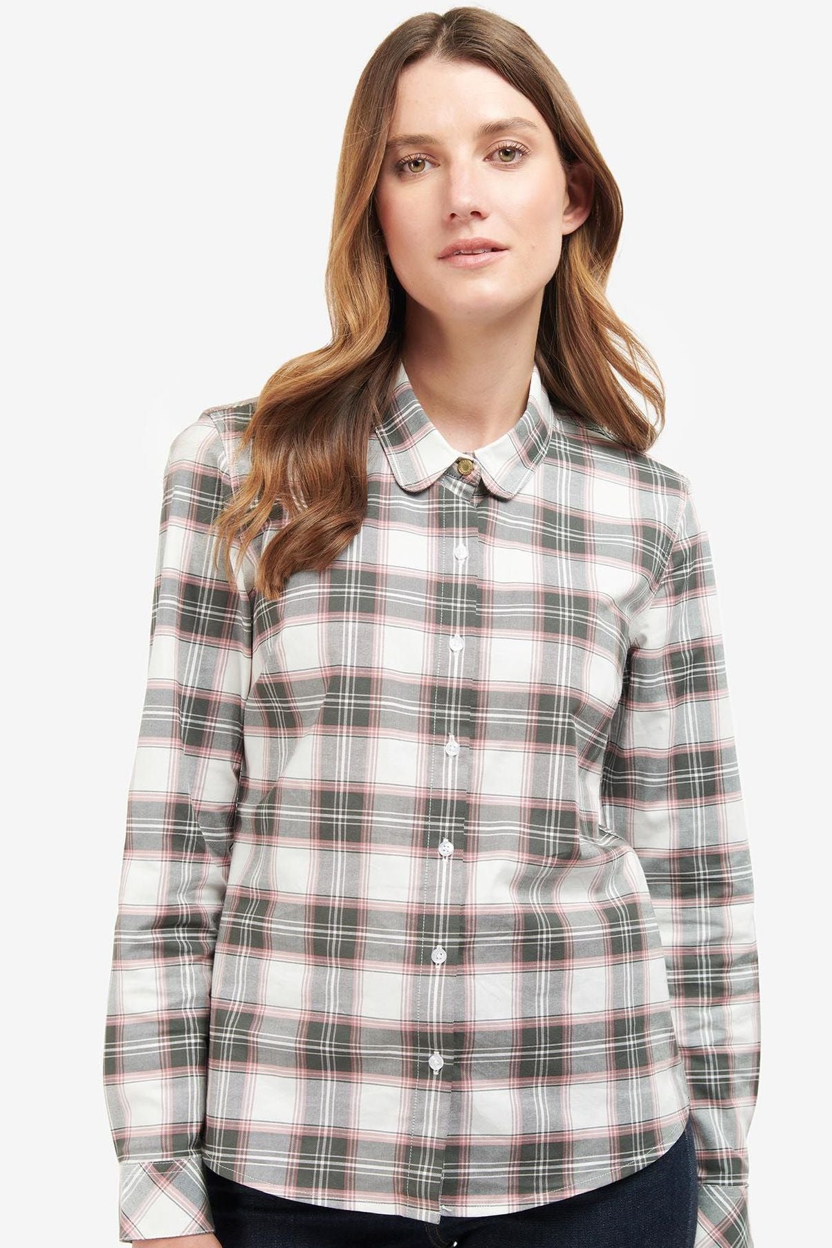 Barbour Ladies Shirt new Daphne in Cloud/Olive check LSH1540WH52 ...