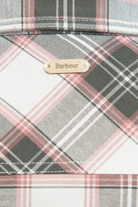 Barbour Ladies Shirt new Daphne in Cloud/Olive check LSH1540WH52 logo