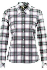 Barbour Ladies Shirt new Daphne in Cloud/Olive check LSH1540WH52 check