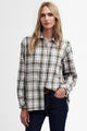 Barbour Angelonia Oversized long sleeve Shirt in Olive /pink Check LSH1614OL51 front