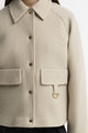 Barbour Womens SPEY luxury wool coat in Cream LWO0263CR51 deail