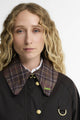 Barbour Spey Icons Tartan Collar Spey Wax jacket in Rustic Brown LWX1581RU91 collar