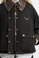 Barbour Spey Icons Tartan Collar Spey Wax jacket in Rustic Brown LWX1581RU91 Spey