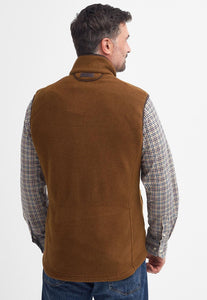Barbour Gilet Langdale Mens fleece Gilet-Rust Brown MFL0079BR51 back length