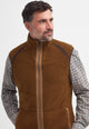 Barbour Gilet Langdale Mens fleece Gilet-Rust Brown MFL0079BR51 neck