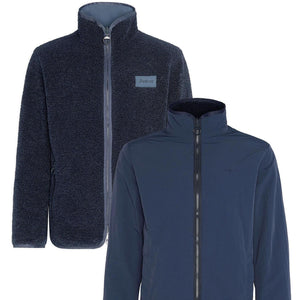 Barbour Fleece Reversible in Navy MFL0195NY71 inside out