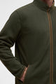 Barbour Harwood Zip thru Fleece in Olive  MFL0216OL51 pocket