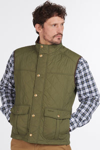 Barbour Gilet the Explorer in Mid Olive MGI0043OL51 closed