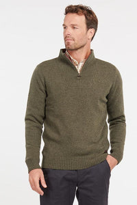 Barbour jumper Nelson essential half zip in Seaweed MKN0863GN73 sweater