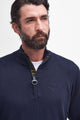 Barbour Jumper Cotton half zip in Navy MKN1074NY91 open