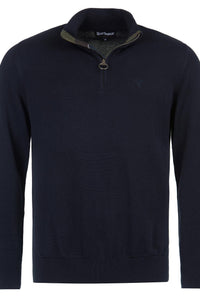 Barbour Jumper Cotton half zip in Navy MKN1074NY91 style