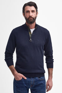 Barbour Jumper Cotton half zip in Navy MKN1074NY91 fashion