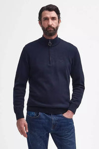 Barbour Jumper Cotton half zip in Navy MKN1074NY91